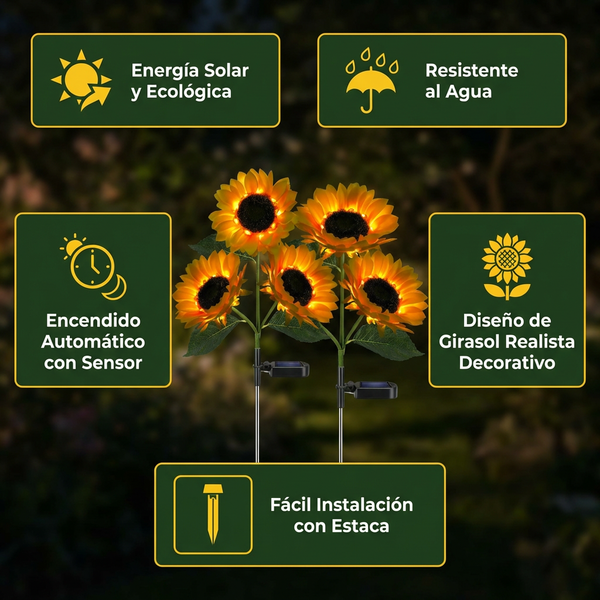 Luz de Jardín Solar Girasol
